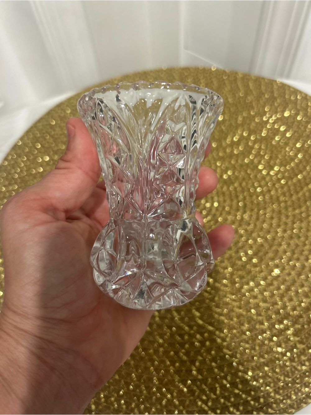RESTYLE Princess House Vintage Crystal Bud Vase w colored tipped matches strike - Picture 7 of 12